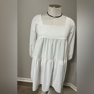 Cute Summer Dress  With Puffed Sleeves